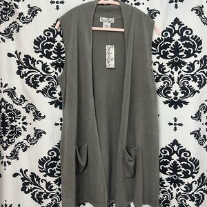 Gray Sleeveless Cardigan Vest NWT